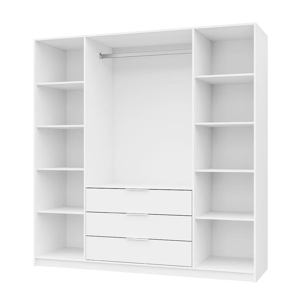 Graphite Mirrored Hinged Door Wardrobe