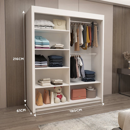 Oak Mirrored Sliding Door Wardrobe