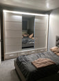 Sliding Door Mirrored Wardrobe with Drawers & LED