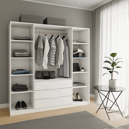 Graphite Mirrored Hinged Door Wardrobe